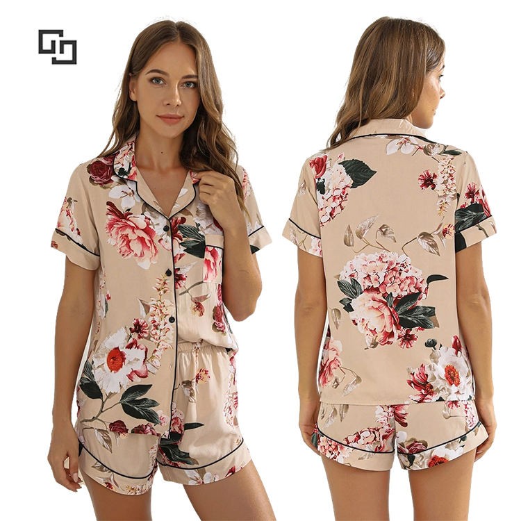 New Arrival 2 Piece Modal Lounge Wear Sets Women Bamboo Pajama Set Custom Printing Women's Sleepwear